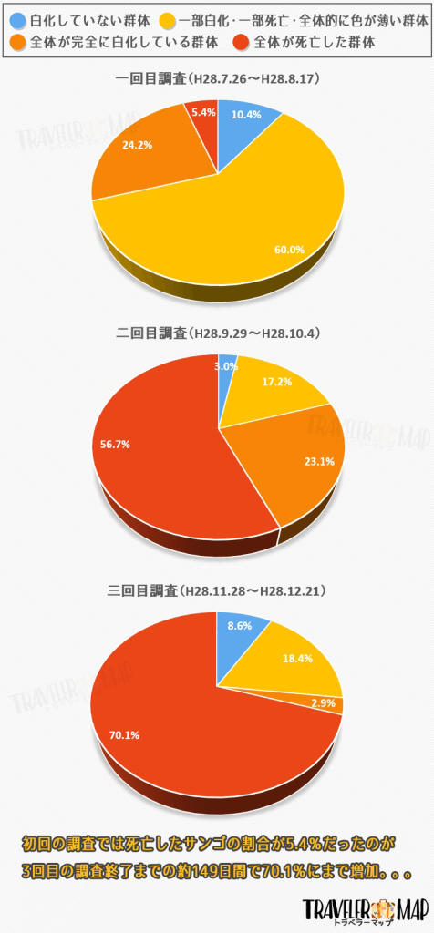 サンゴが死亡